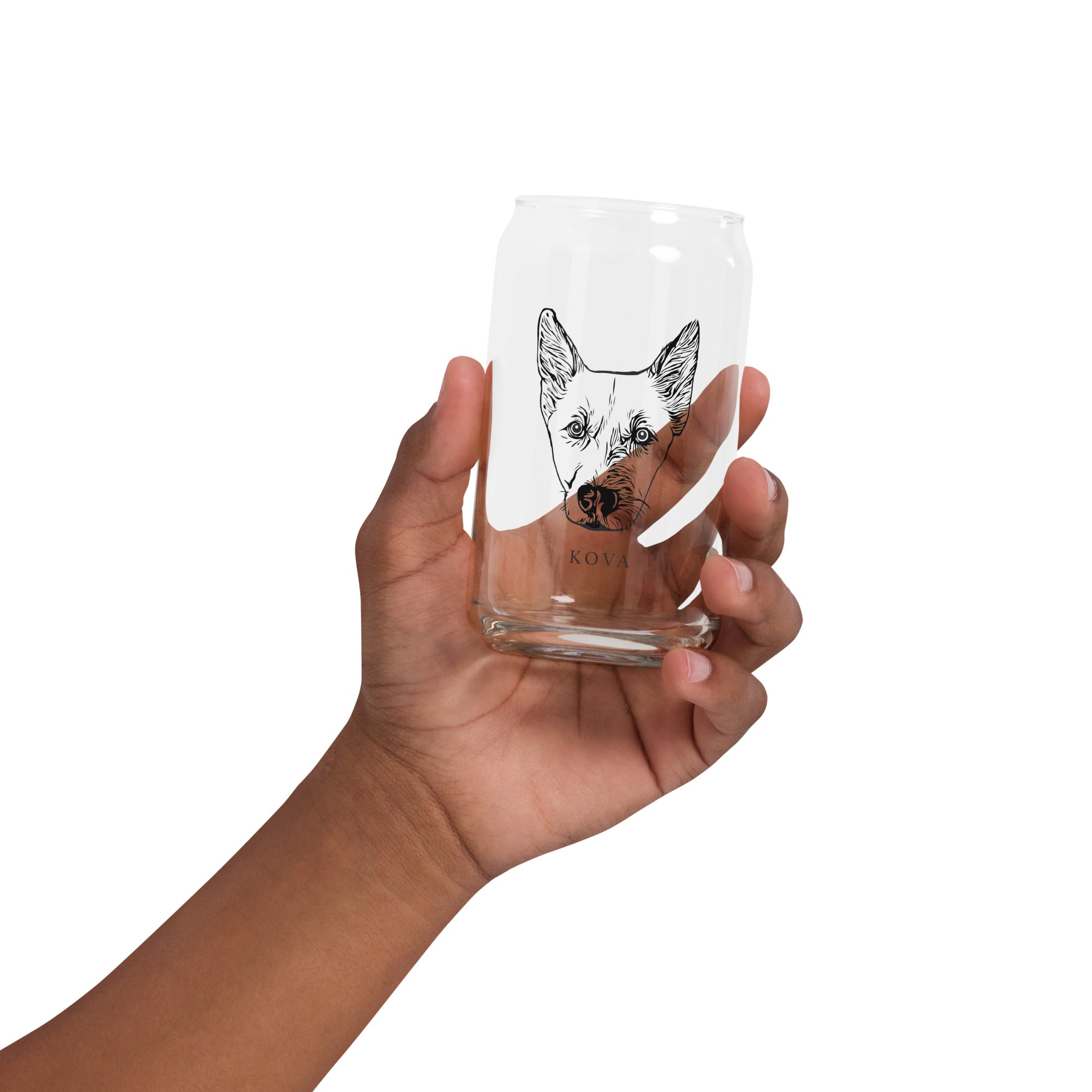 Personalized Dog Face Line Drawing Cup Iced Coffee Glass with Lid Straw,  Gift For Dog Lovers – JonxiFon